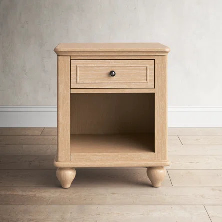Birch Lane™ Hinton 1 - Drawer Nightstand in White Washed Maple | Birch Lane | Wayfair North America