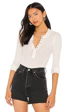 Free People One of The Girls Henley in Ivory from Revolve.com | Revolve Clothing (Global)