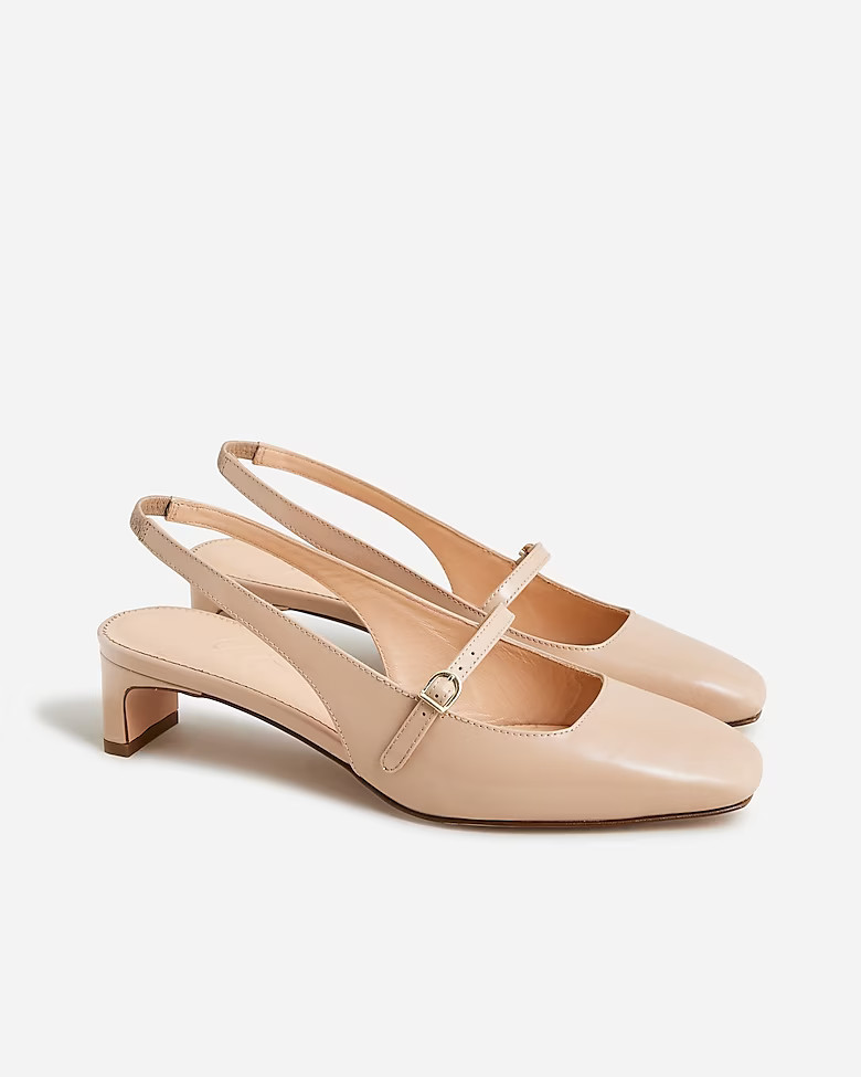 Layla slingback Mary Jane heels in spazzolato leather | J. Crew US