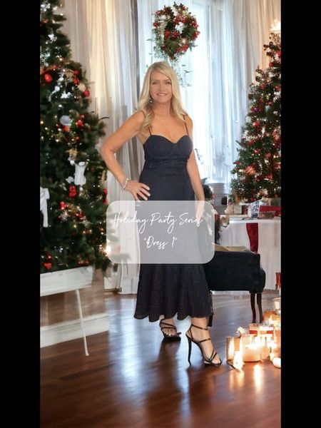 🌲Holiday Party Series Dress 1🌲This stunning Black Lace Corset dress is amazing. Fits true to size. I am wearing a size small. Fully lined. Wearing INEZ sandals 

#LTKstyletip #LTKHoliday #LTKparties