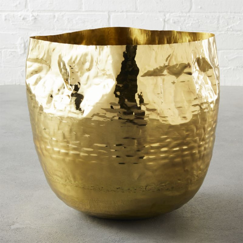Liquid Large Brass Basket + Reviews | CB2 | CB2