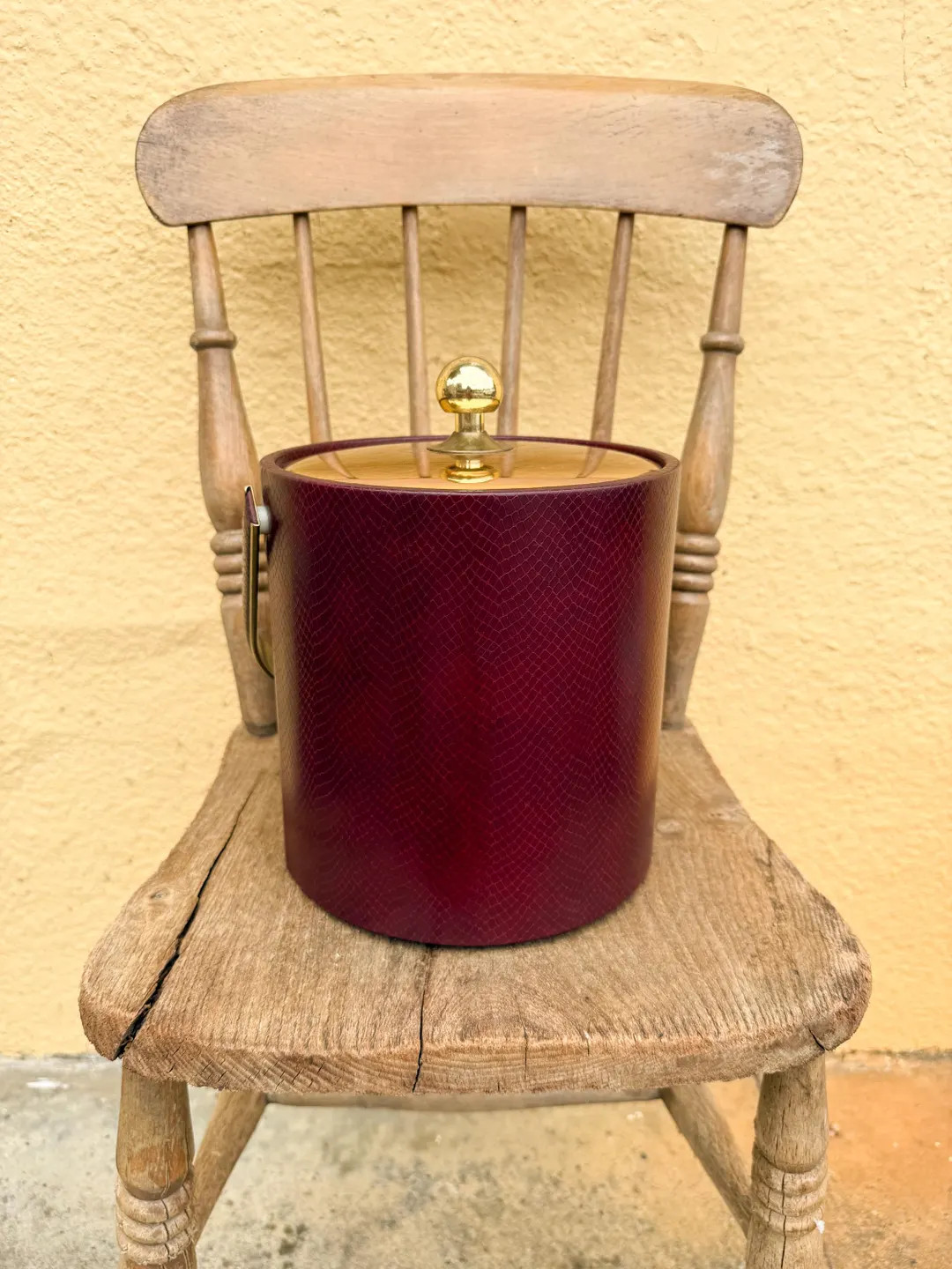 Vintage Kraftware Faux Alligator Ice Bucket: Maroon & Gold - Etsy | Etsy (US)