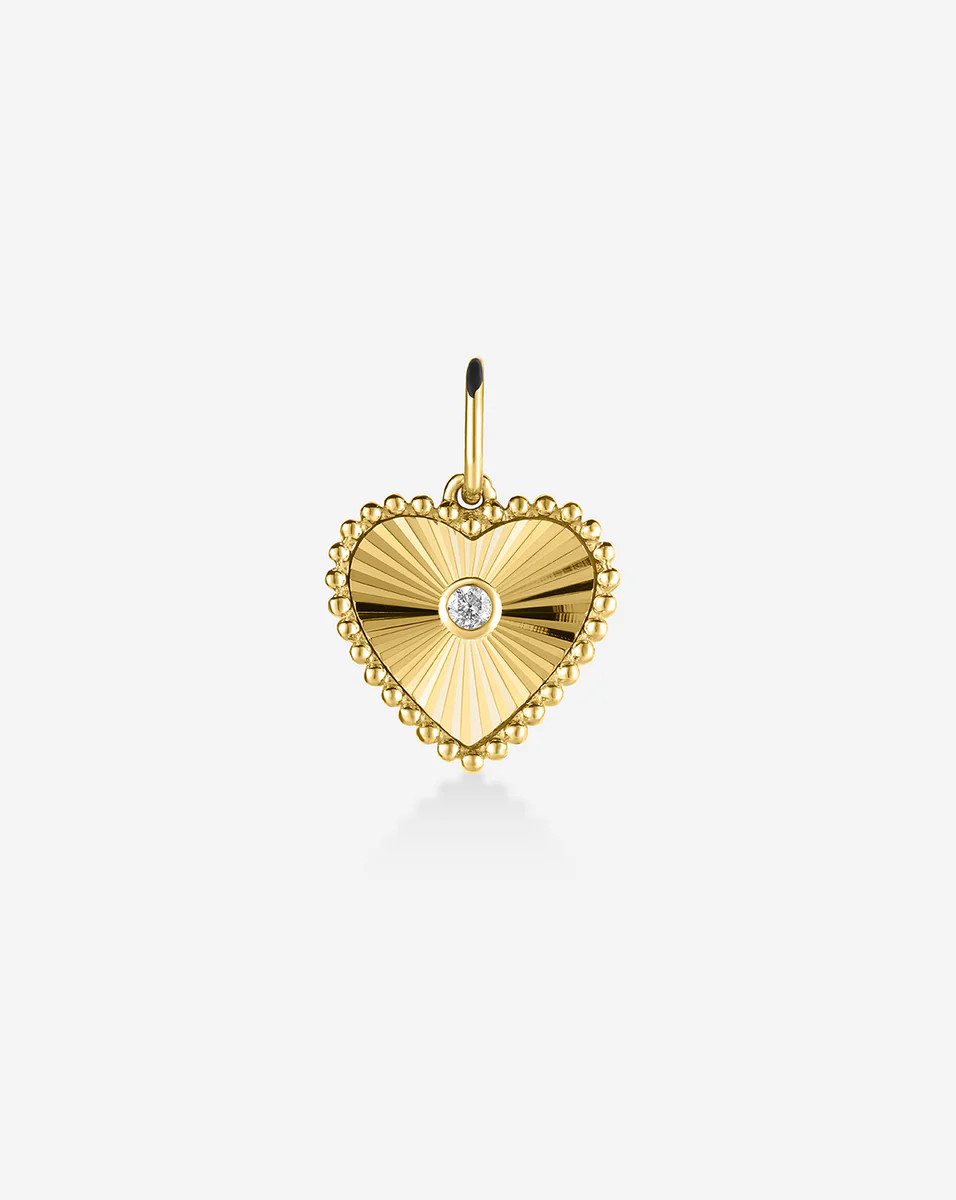 Fluted Heart Diamond Pendant | Ring Concierge