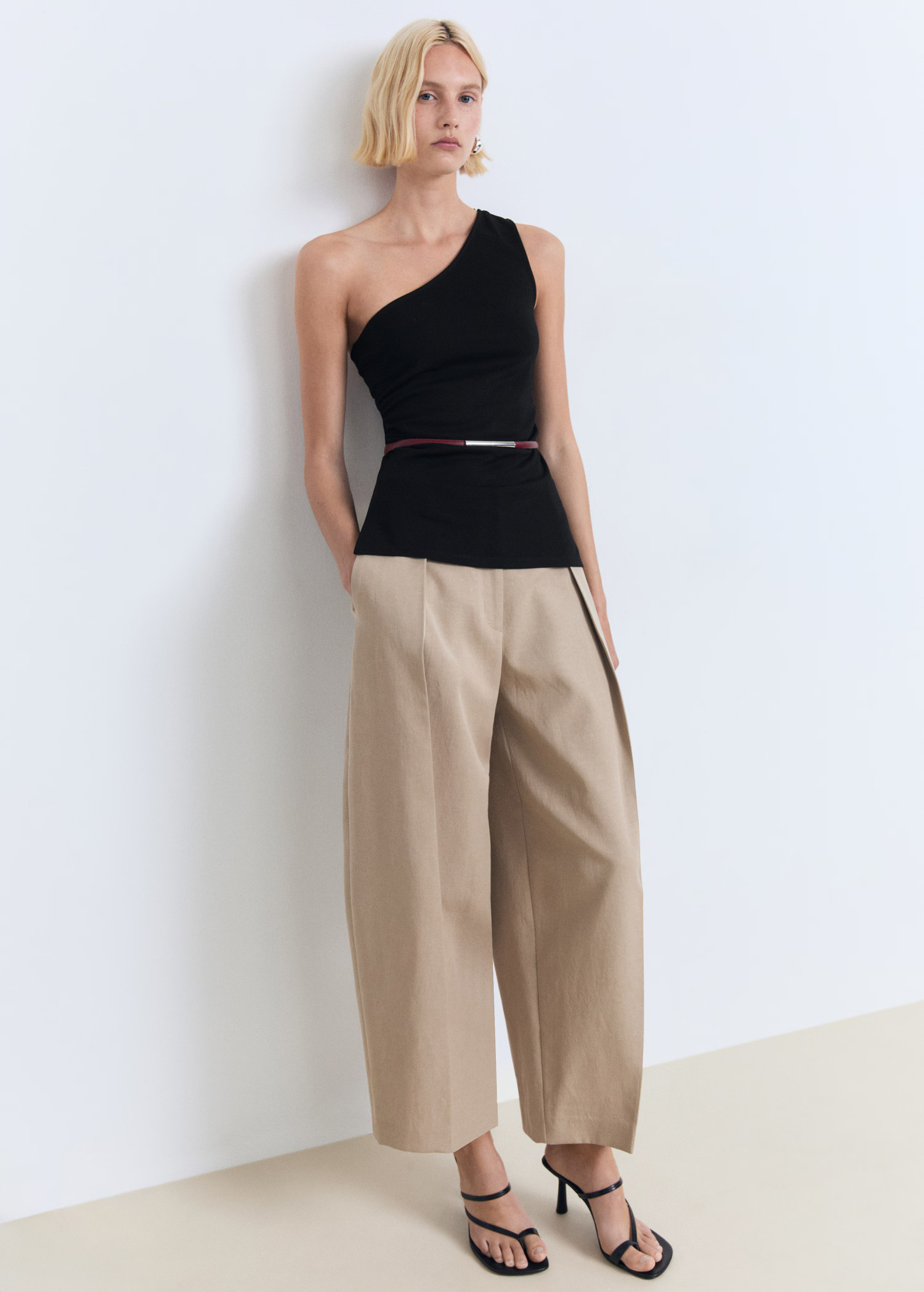 Asymmetrical draped top - Women | MANGO USA | Mango (US/MX/AU)