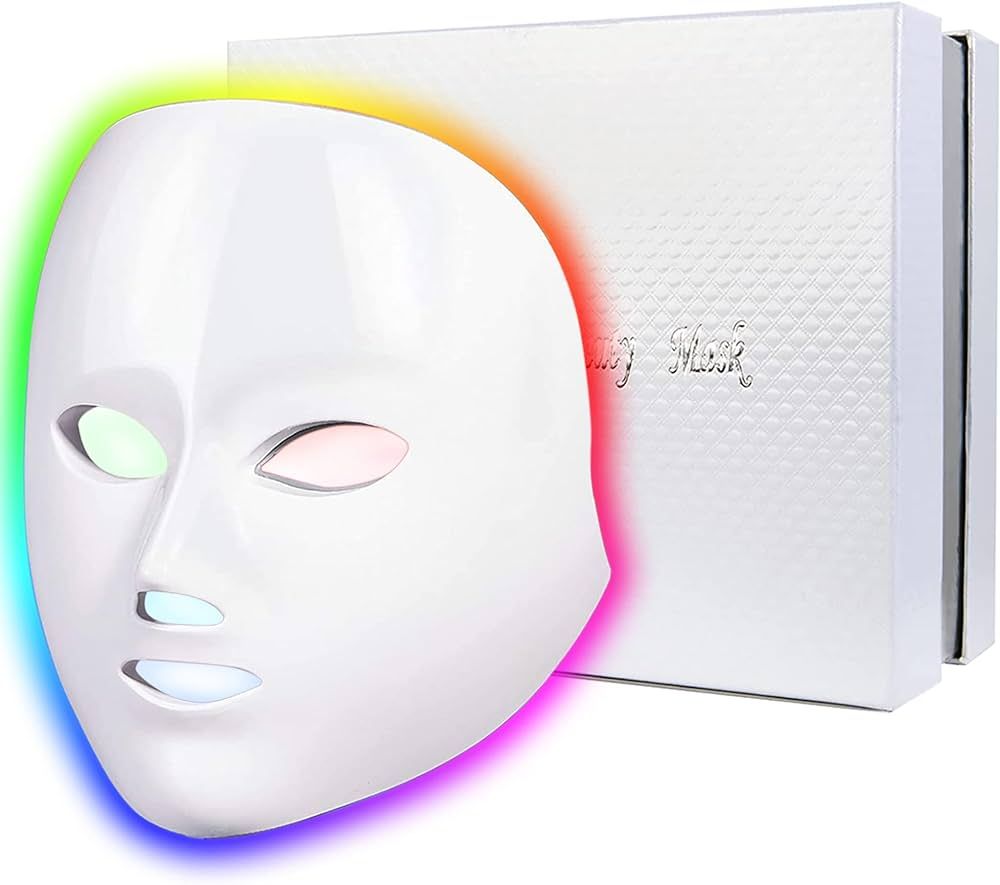 Led Face Mask Light Therapy, Red Light Therapy for Face, 7-1 Colors LED Facial Skin Care Mask | Amazon (US)