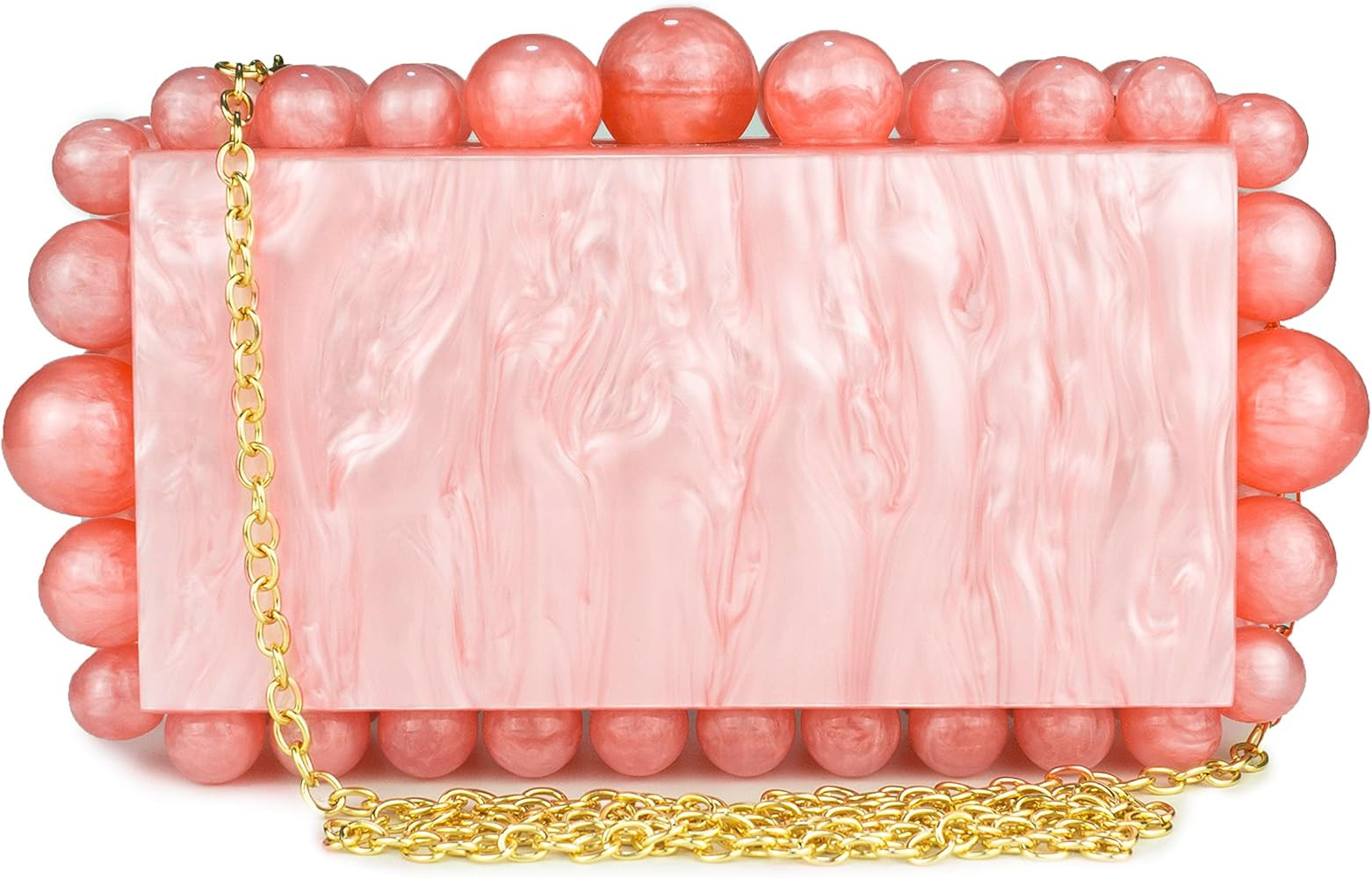 Rejolly Acrylic Clutch Purse for Women Beads Square Box Pearly Bauble Evening Handbag for Wedding... | Amazon (US)