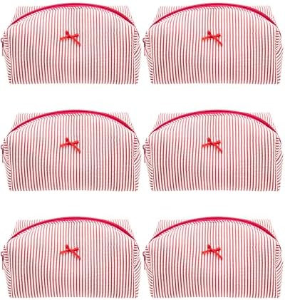 PAZIMIIK 6PCS Cozy Makeup Bag Small Aesthetic Travel Zipper Cosmetic Pouch for Women Make Up Beau... | Amazon (US)