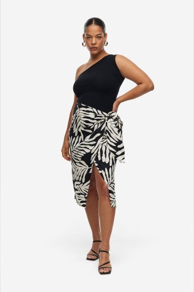 Linen-blend Wrap-front Skirt | H&M (US + CA)