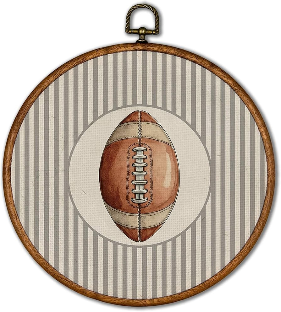 KSDUT Vintage Rugby Football Wall Art Decor - Retro Sports Trendy Wall Art Canvas Frame Hanging P... | Amazon (US)