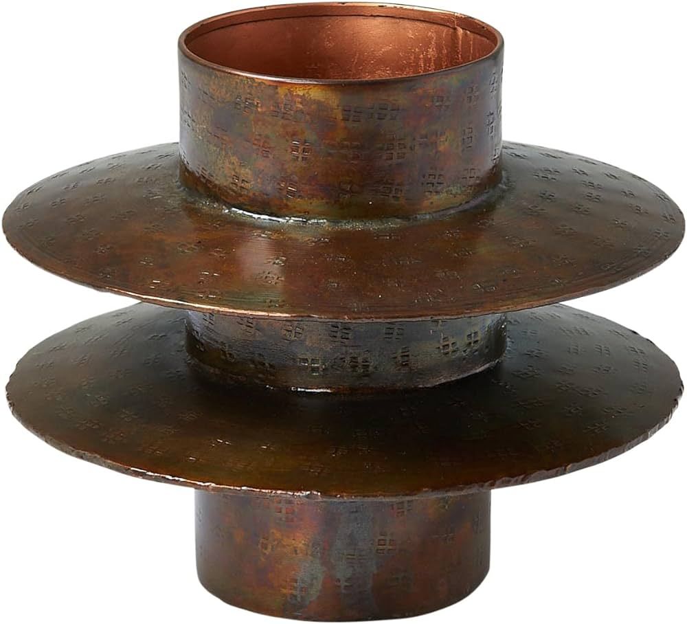 Creative Co-Op Modern Sculptural Metal, Antique Copper Finish Vase | Amazon (US)