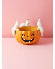 8x10 Jack O Lantern And Ghosts Candy Bowl | HomeGoods