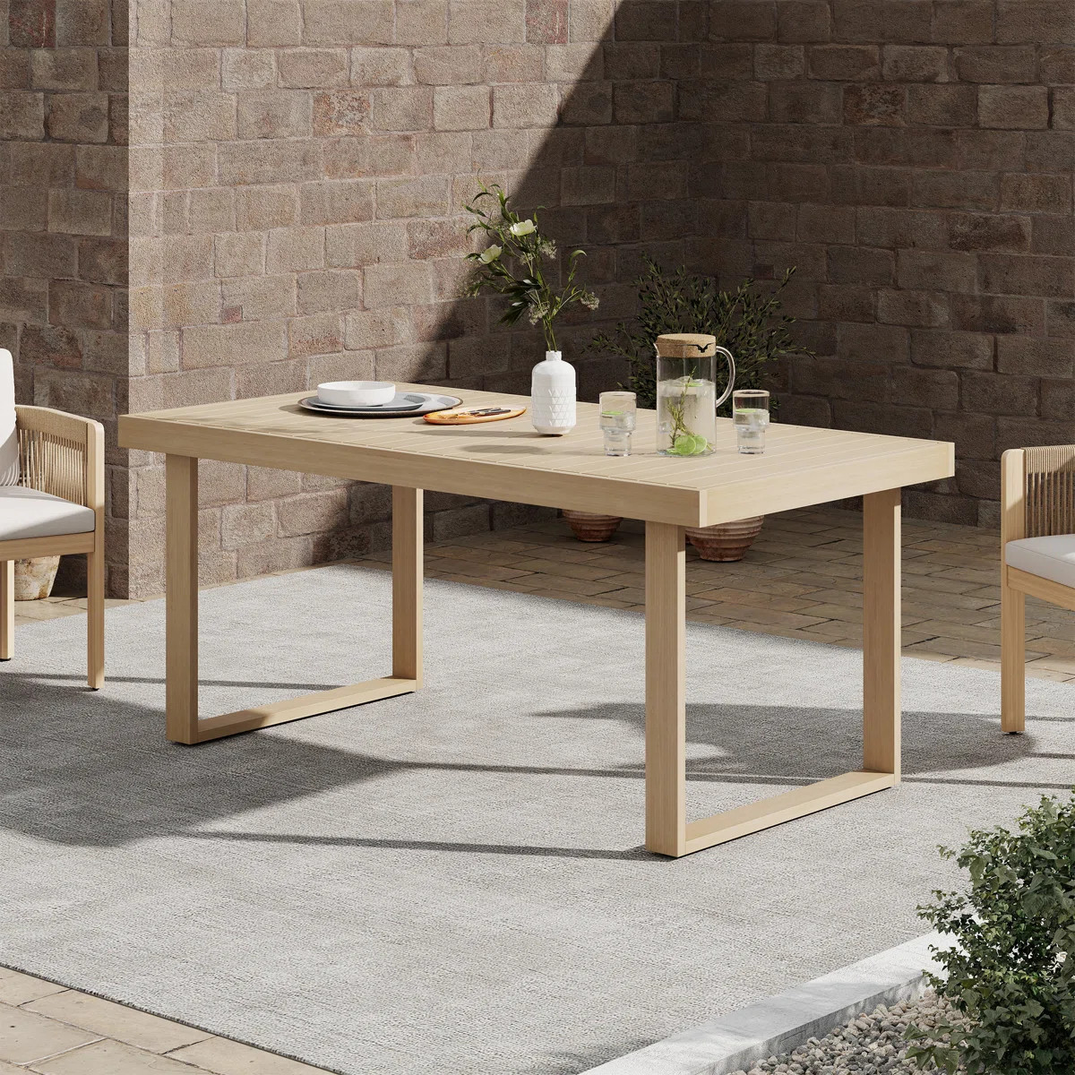 Patio Wood Dining Table with Umbrella Hole | Wayfair North America
