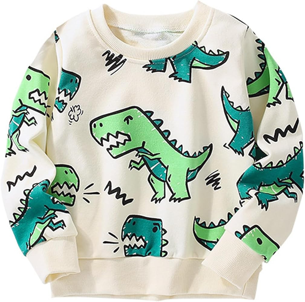Little Bitty Toddler Boy Sweatshirt Cotton Crewneck Pullover Long Sleeve Sweater Shirt for Kids 2... | Amazon (US)