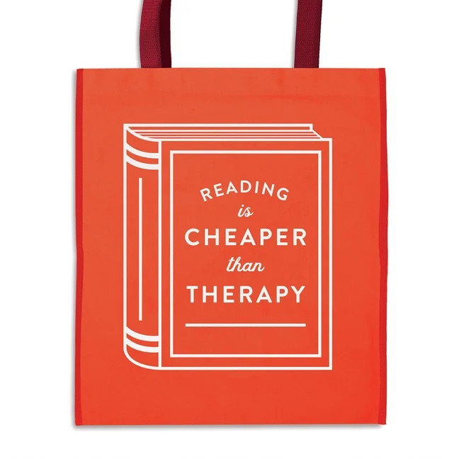 Reading Is Cheaper Than Therapy Reusable Shopping Bag (Book) | Walmart (US)