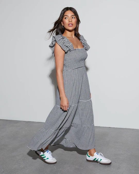 Fables Striped Smocked Midi Dress | VICI Collection