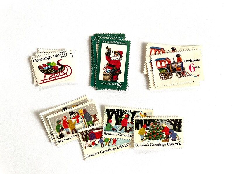 Christmas Vintage Unused Postage Set 1 oz. / 59 cents / For 5 Letters / USPS Stamps for Holiday C... | Etsy (US)