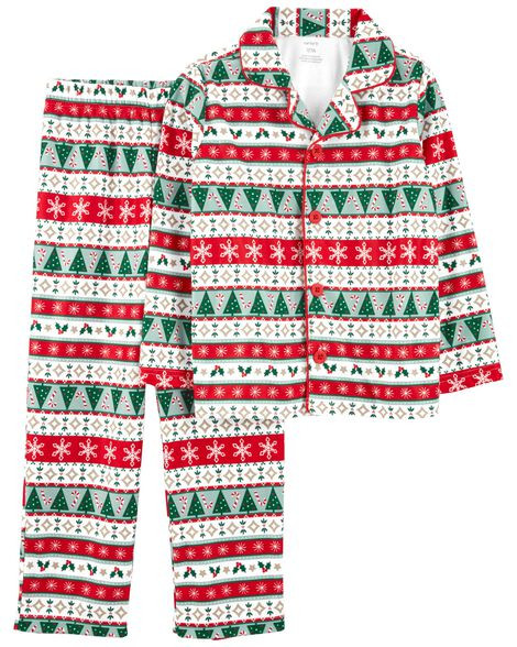 Kid 2-Piece Fair Isle Christmas Coat-Style PJs | Carter's