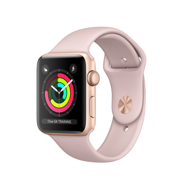 Refurbished Apple Watch Series 3 GPS, 42mm Gold Aluminum Case with Pink Sand Sport Band | Apple (US)