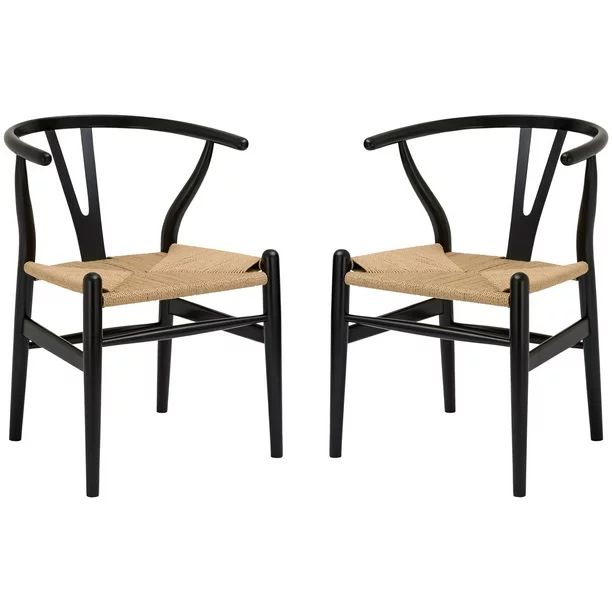 Poly & Bark Weave Chair in Black (Set of 2) | Walmart (US)