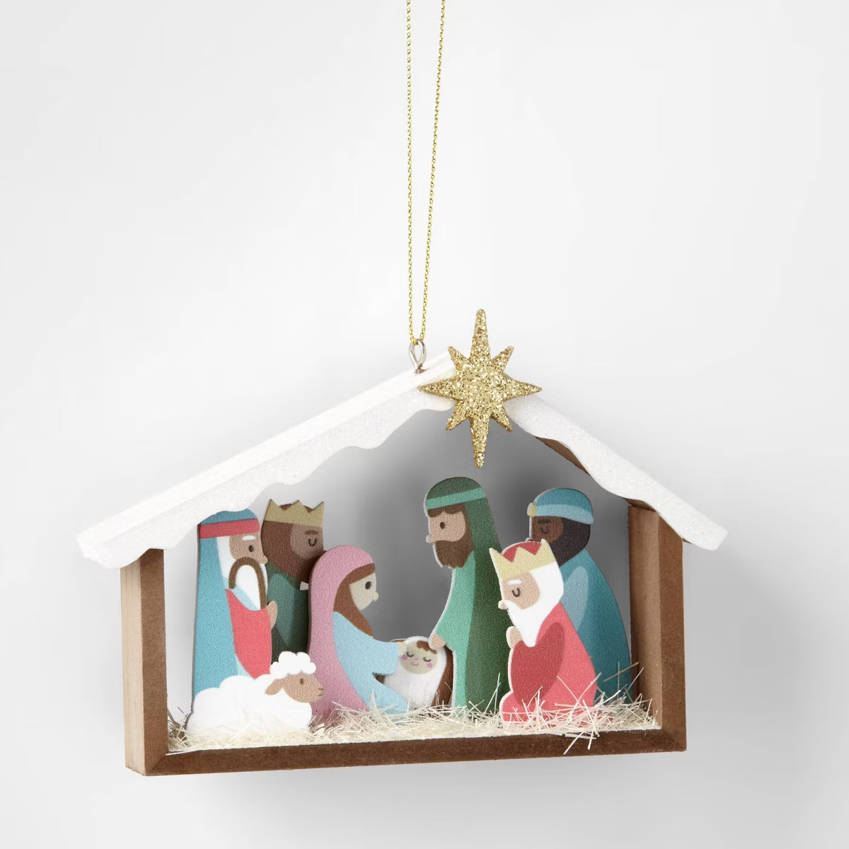 Colorful Wooden Nativity Christmas Tree Ornament - Wondershop™: Indoor Decor, FSC Certified, Mu... | Target