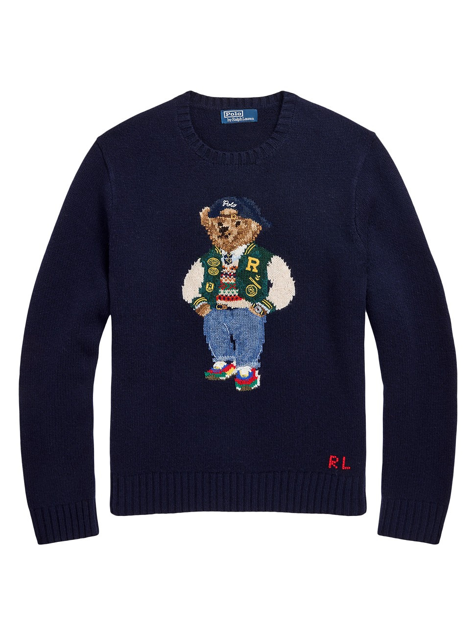 Men's Polo Bear Wool-Blend Sweater - Bear Navy - Size Medium | Saks Fifth Avenue