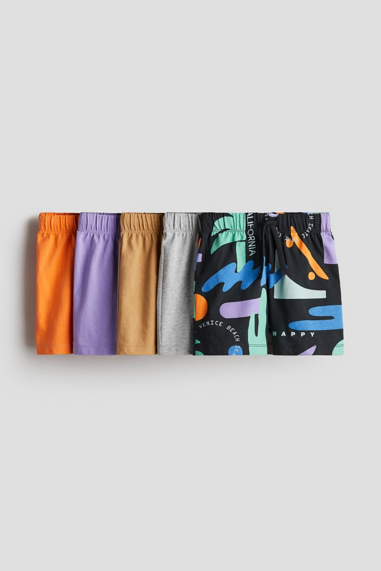5-pack Pull-on Shorts - Regular waist - Knee-length - Dark gray/patterned - Kids | H&M US | H&M (US + CA)