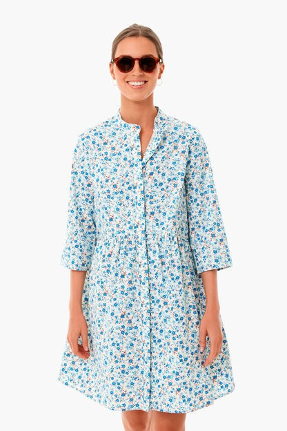 Calico Floral Royal Shirt Dress | Tuckernuck (US)