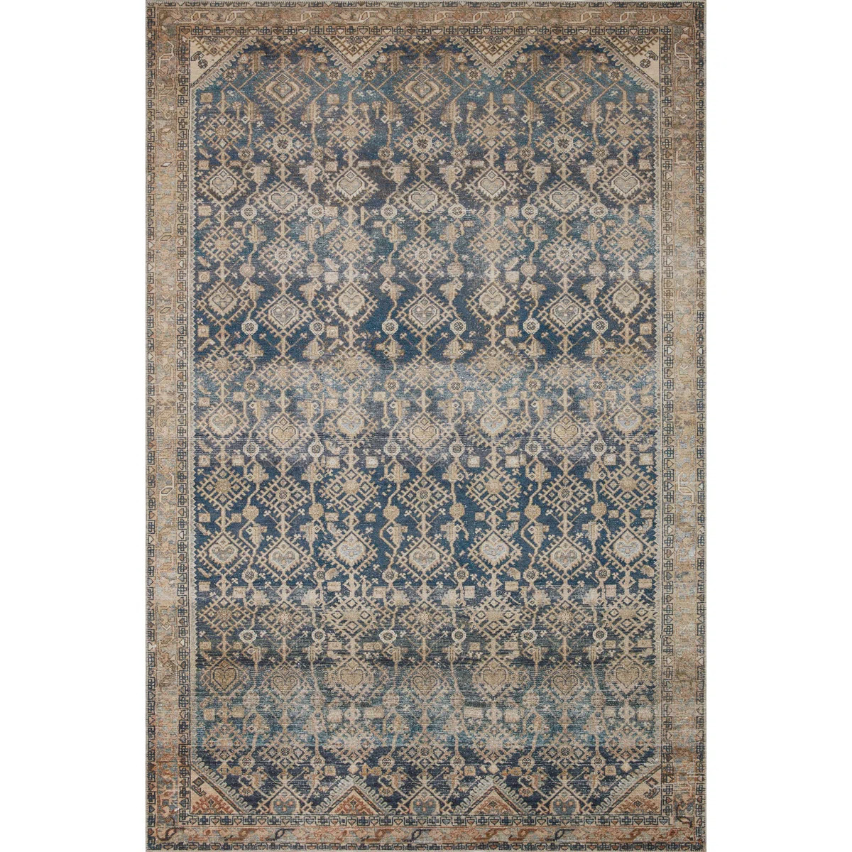 Magnolia Home by Joanna Gaines x Loloi Lenna Indigo / Natural Area Rug | Wayfair North America