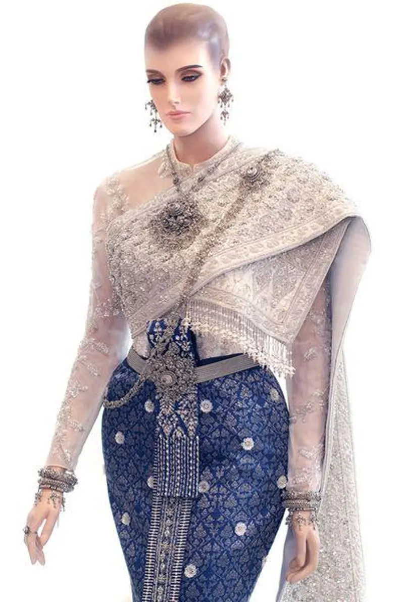 Luxury Thai Sivalia Bridal Dress Thai/khmer/laos Real Lamphun Brocade Silk Handmade Embroider Mad... | Etsy (US)