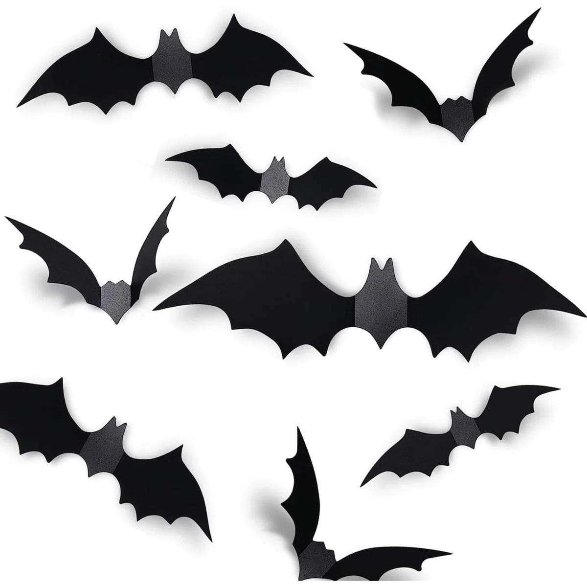 The Holiday Aisle® Halloween Bats 4 Size Bats Wall Decor Halloween Decorations Indoor,122 Pcs 3D... | Wayfair North America