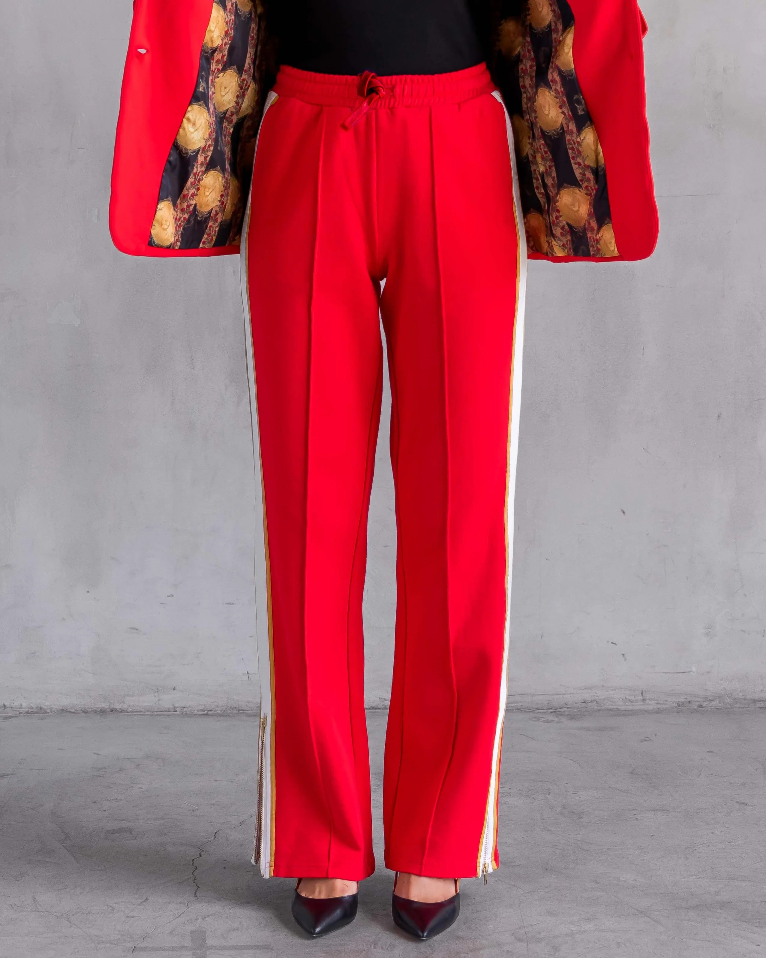 Women's Red Pants - Jordan Interlock Cotton Stretch | Care Tucker