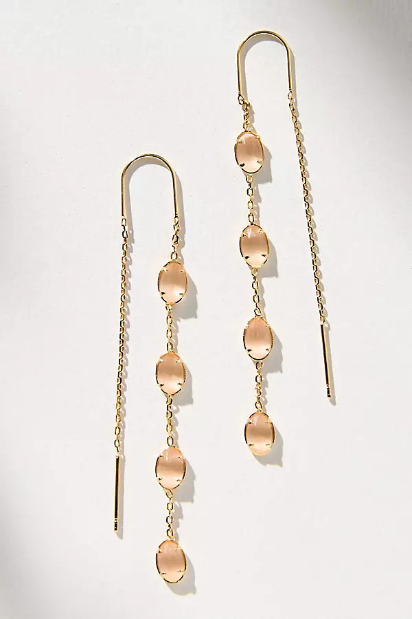 Crystal Oval Threader Earrings | Anthropologie (US)