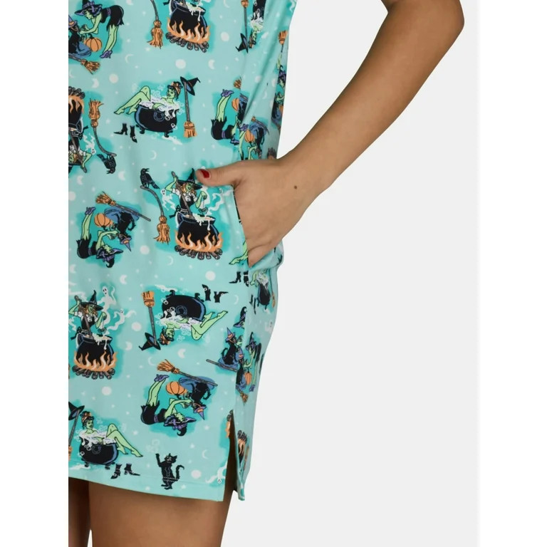 Women's Halloween Witch Sleepshirt Top by Way to Celebrate - Walmart.com | Walmart (US)