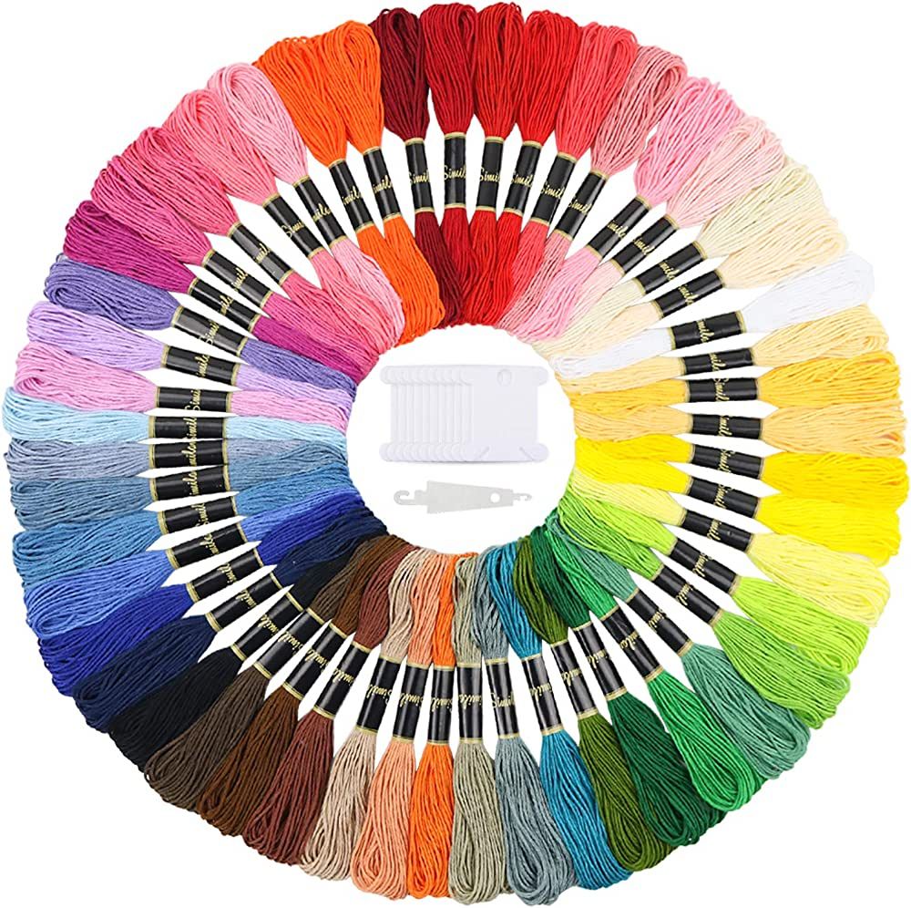 Similane Embroidery Floss 50 Skeins Cross Stitch Thread Rainbow Color Friendship Bracelets Floss ... | Amazon (US)