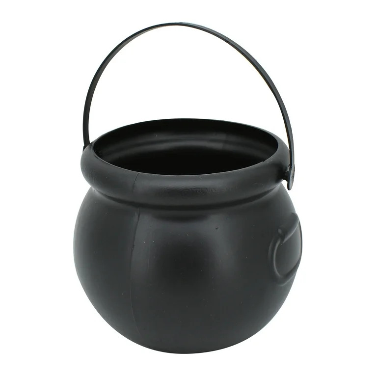 3.75" Mini Black Cauldron Halloween Trick-or-Treat Basket, by Way To Celebrate | Walmart (US)