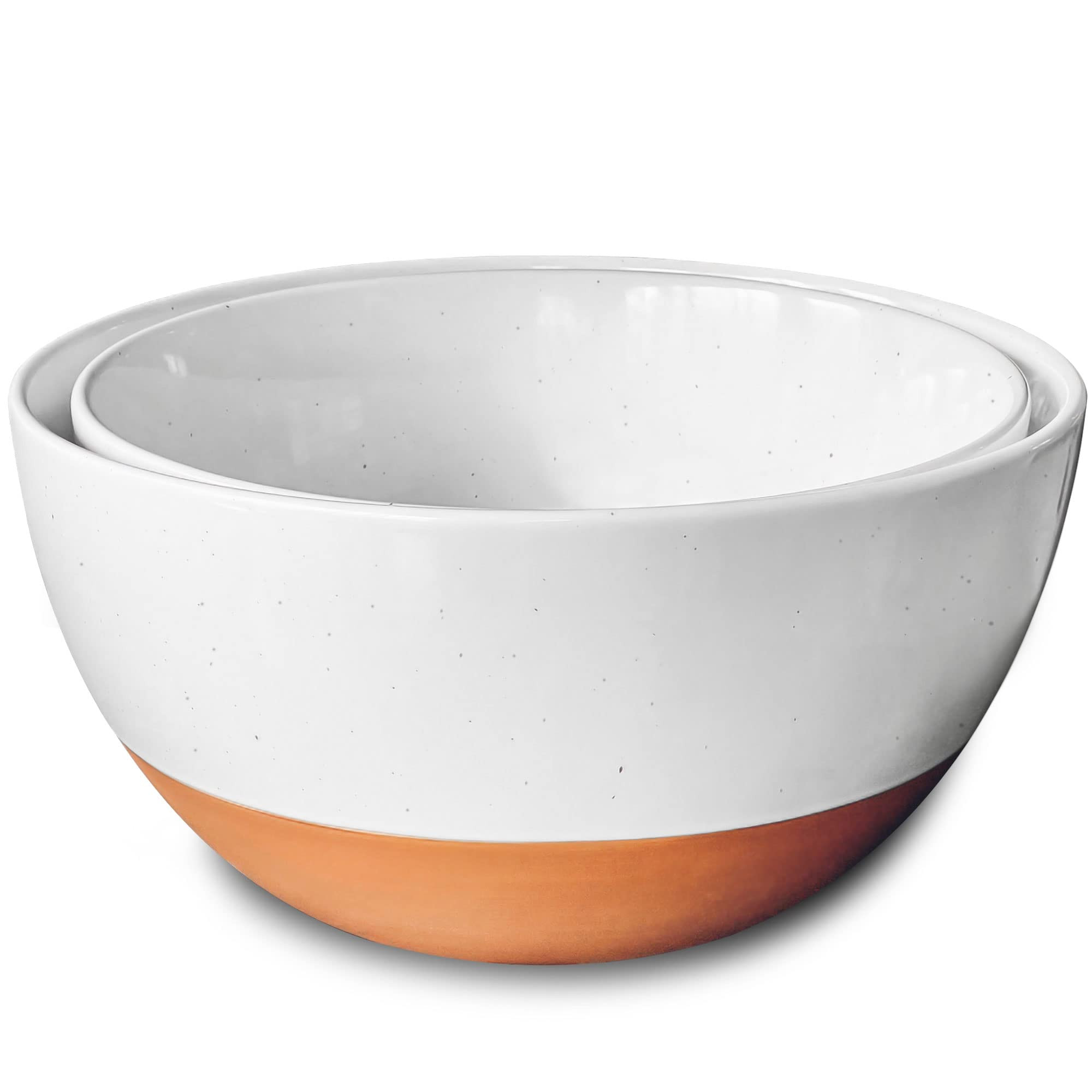 Mora Ceramic Large Mixing Bowls - Set of 2 Nesting Bowls for Cooking, Serving, Popcorn, Salad etc... | Amazon (US)