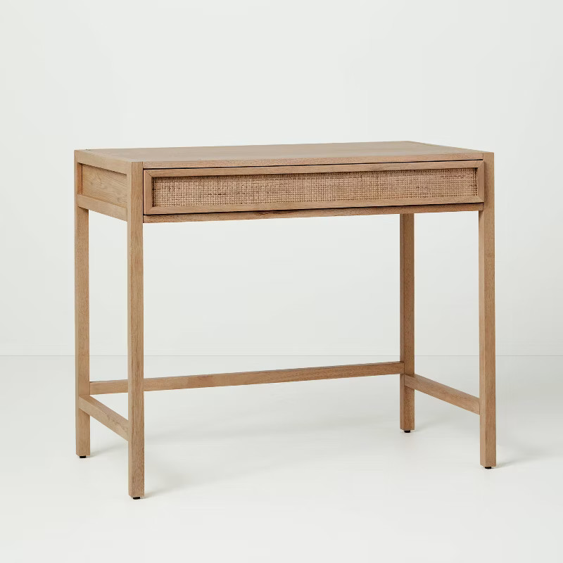 Wood and cane writing desk adds a decorative look to your space | Target
