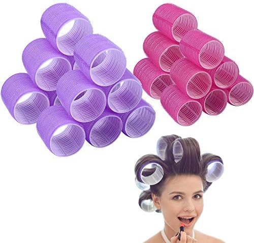 Jumbo Size Hair Roller sets, Self Grip, Salon Hair Dressing Curlers, Hair Curlers, 2 size 24 pack... | Amazon (US)