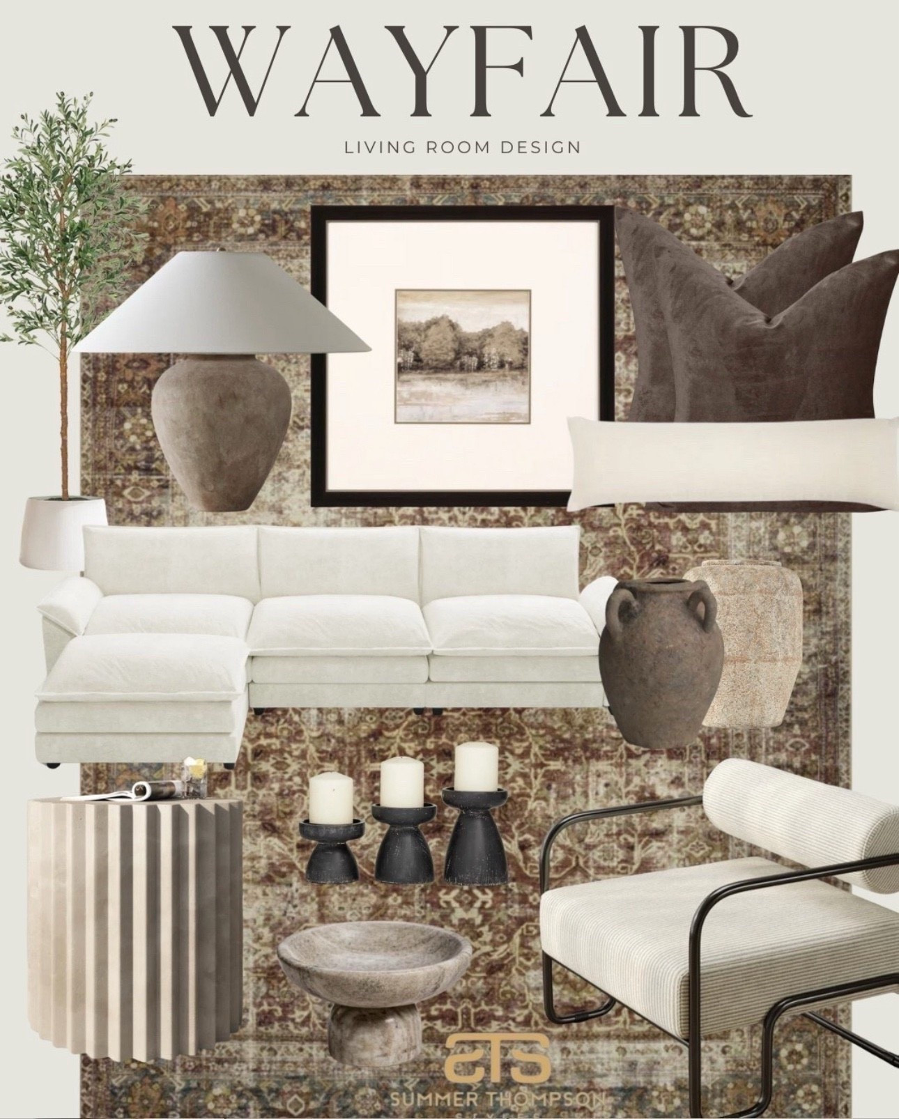 Designed a cozy and collected living room using all Wayfair pieces 🛋️✨ Warm neutrals, layered textures, and timeless accents come together to create a space that feels both elevated and inviting. #WayfairHome #LivingRoomDesign #NeutralHomeDecor #CozyLivingRoom #WayfairFinds #ModernRusticDecor #HomeStylingIdeas #InteriorInspo #NeutralInteriors #WayfairLivingRoom 

#summerthompsonstyles

#LTKHome