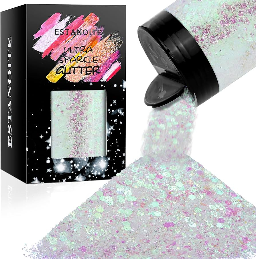 Holographic Chunky Glitter, 160G/5.64OZ Glitter, Mixed Fine & Chunky Glitter for Epoxy Resin, Iri... | Amazon (US)