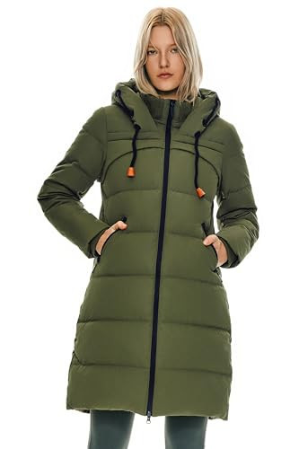 Orolay Women's Thickened Winter Down Coat Hooded Puffer Jacket ArmyGreen L | Amazon (US)