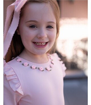 x The Broke Brooke Little Girls 2T-6X Caroline Floral Trim One Piece Swimsuit | Dillard's