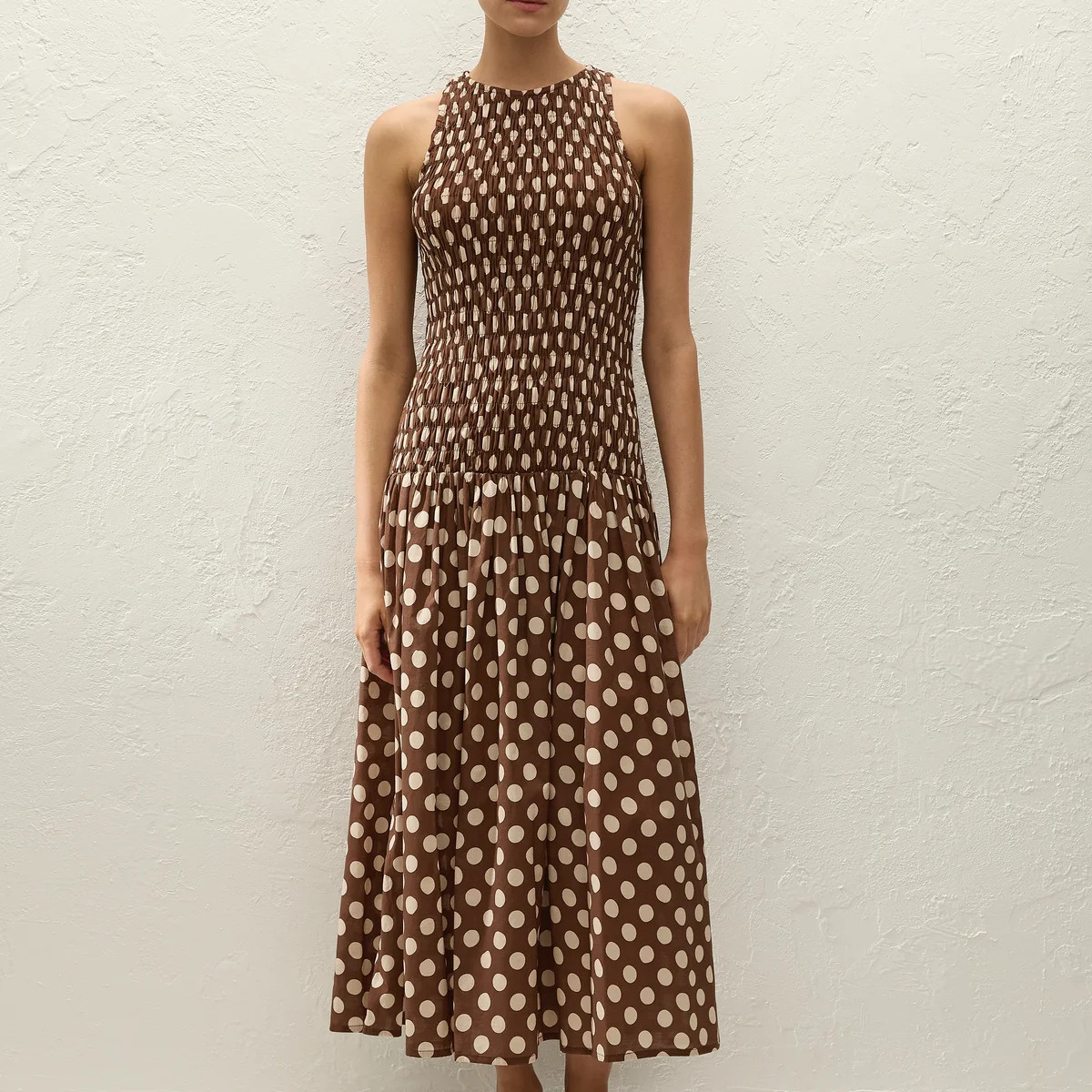 Luisa Midi Dress Cioccolato Dot | Faithfull (AU)