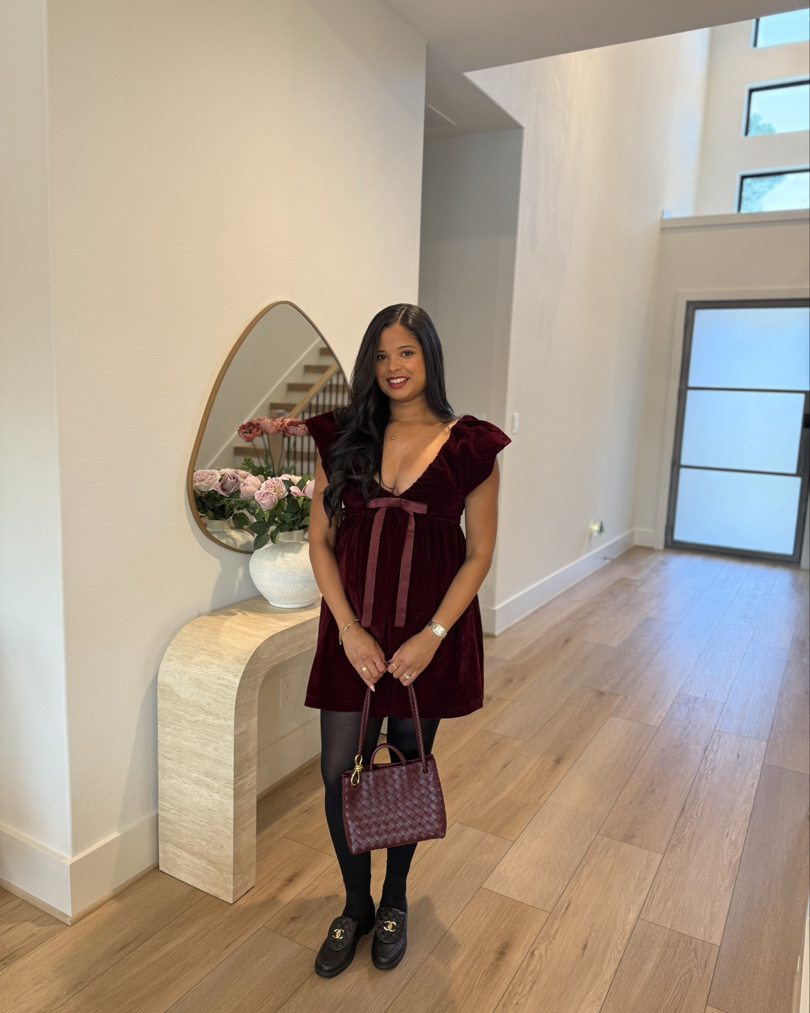 Christmas dress bump friendly! 28 weeks wearing size M #pregnant #ootn #ootd #bumpfriendly 

#LTKHoliday #LTKGiftGuide #LTKBump