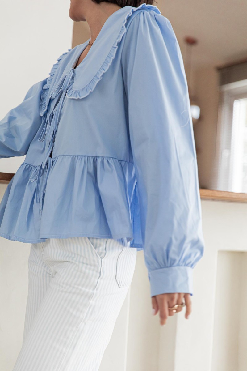 SANA Bleue - Blouse À Nouer | Pretty Wire