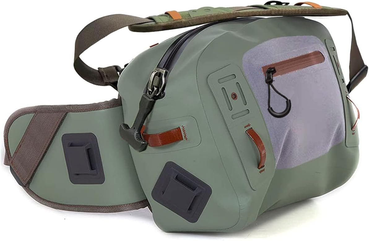 Submersible Lumbar Pack Waterproof Hip Waist Packs for Kayaking Fishing (Green) | Amazon (US)