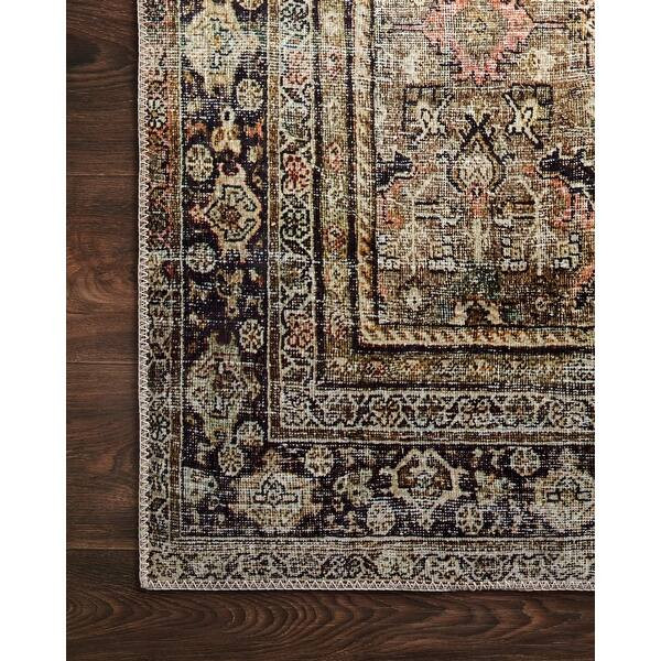 Alexander Home Isabelle Traditional Vintage Border Printed Area Rug - 9' x 12' - Olive/Charcoal | Bed Bath & Beyond