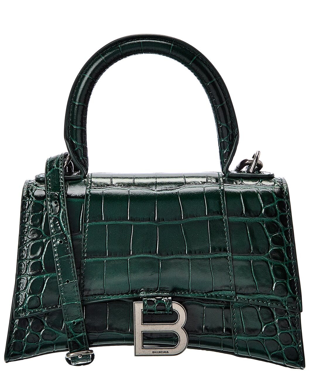 Balenciaga Hourglass XS Croc-Embossed Leather Top Handle Satchel | Ruelala