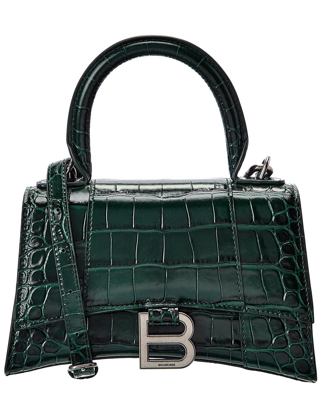 Balenciaga Hourglass XS Croc-Embossed Leather Top Handle Satchel | Ruelala