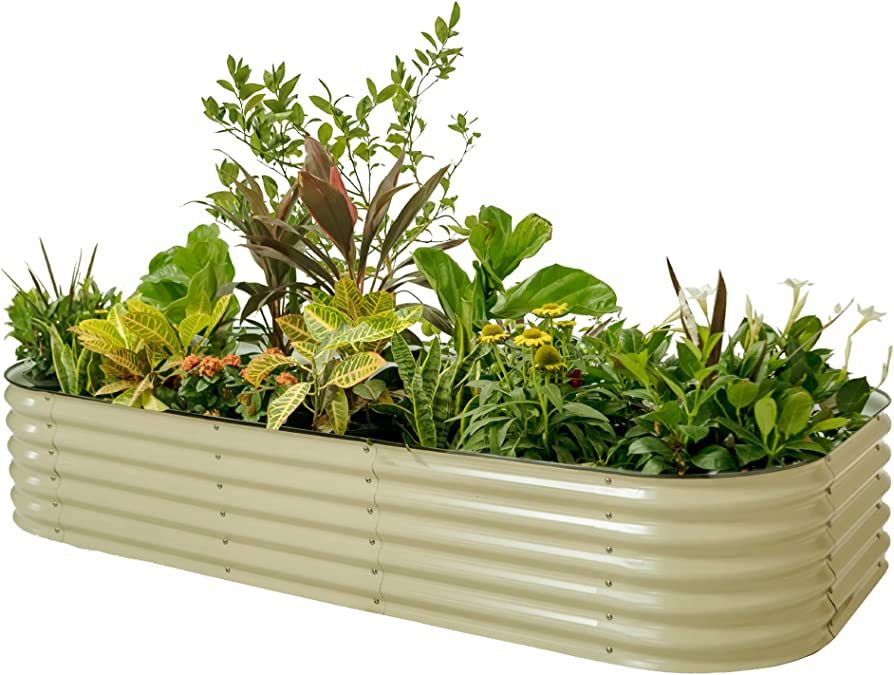 Vego garden Raised Garden Bed Kit, 17" Tall 10 in 1 Modular Raised Garden Beds Kit, Metal Planter... | Amazon (US)